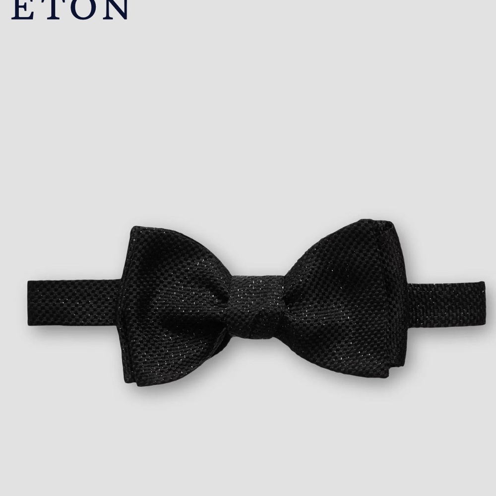 Eton Black Bow Tie with tags